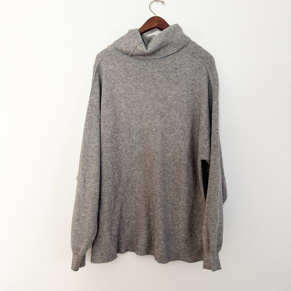 FREE PEOPLE Softly Structured Tunic Turtleneck Sweater Gray Medium M - Picture 7 of 10